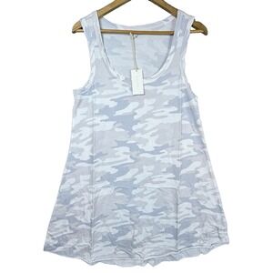 Z Supply Avery Dress Womens Large Dove Gray Camouflage Soft Grunge Lounge Comfy